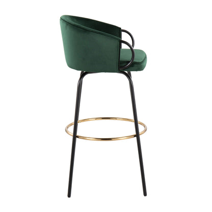Claire Contemporary Barstools with Footrest, Set of 2 - Multiple Colors