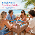 160PCS Beach Inspired American Mahjong Set, 3D Printed Tiles With Colorful Coastal Icons, Complete Table Game Set For Game Night