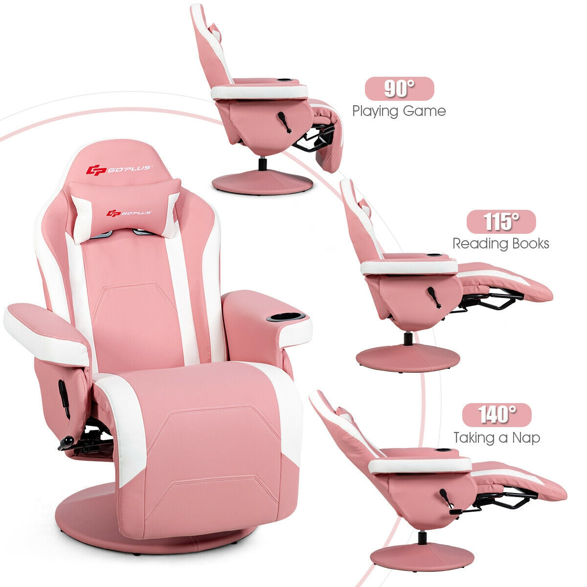 Ergonomic High Back Massage Gaming Chair with 8-Mode Lumbar Massage - 5 Color Options