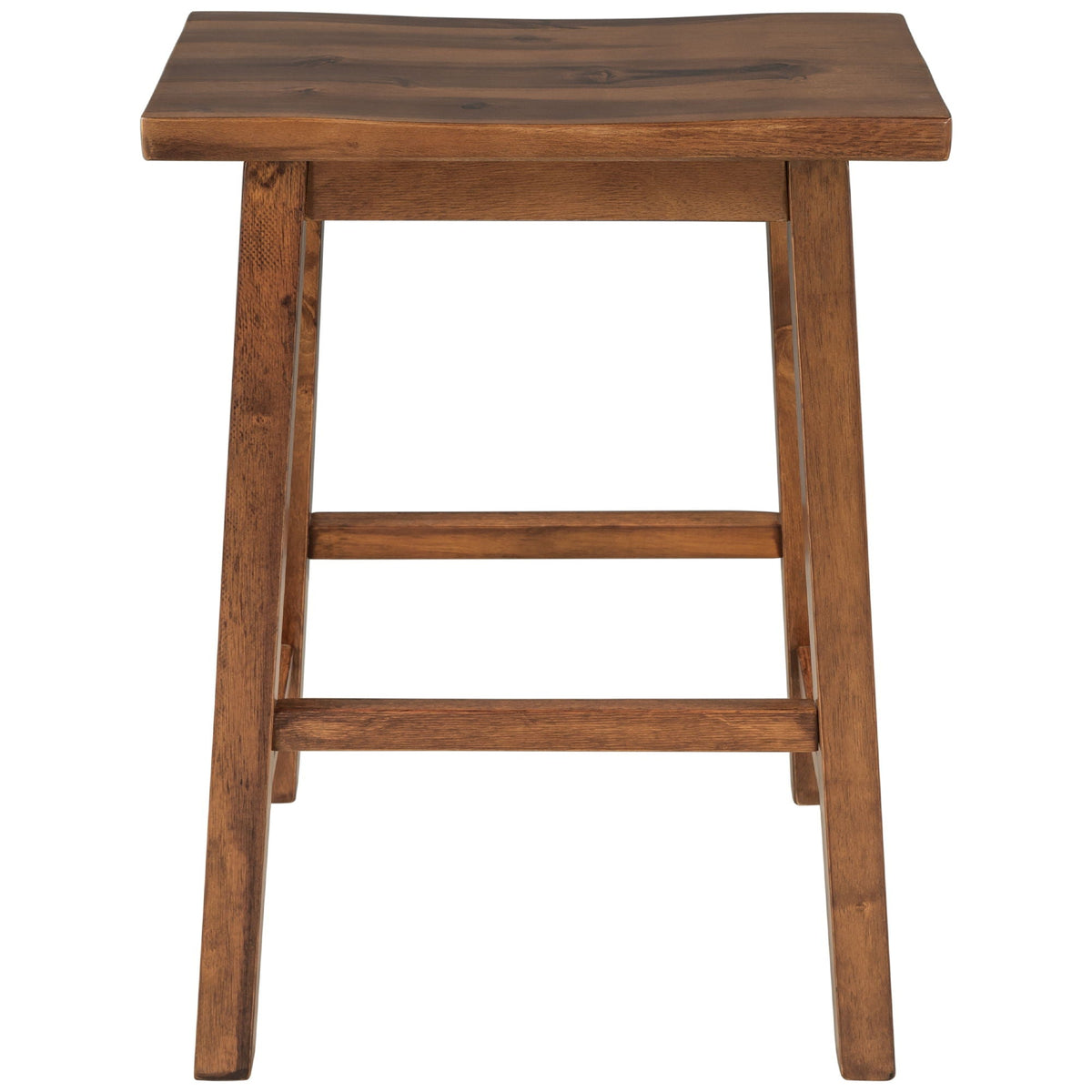Rustic 3 Piece Stationary Kitchen Island Set with 2 Open Shelves - Light Brown