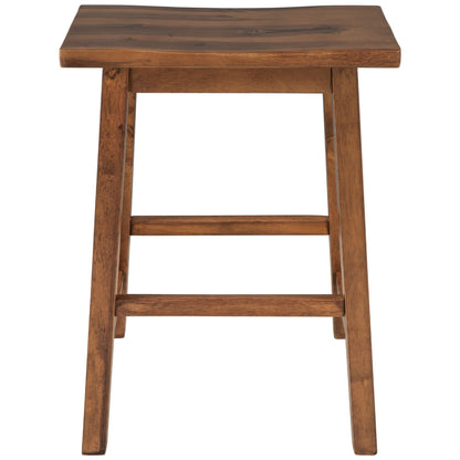 Rustic 3 Piece Stationary Kitchen Island Set with 2 Open Shelves - Light Brown
