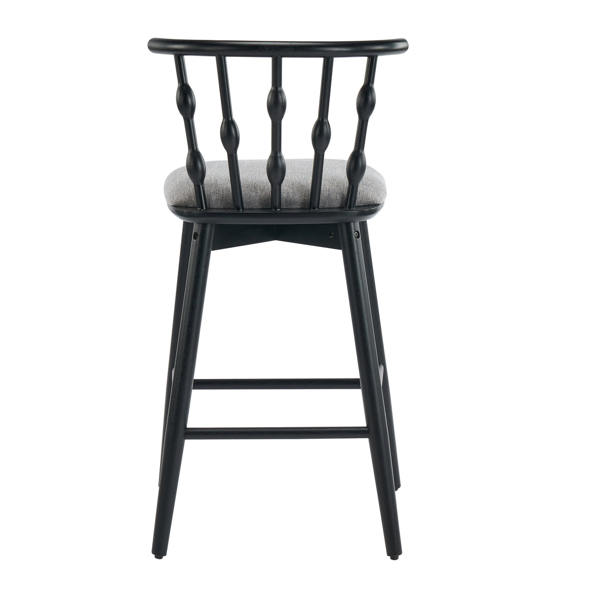 Doria Indoor Wooden Barstool with Hourglass Backrest - Grey