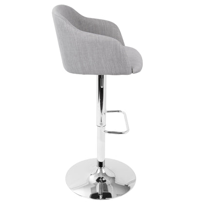 Contemporary Adjustable Barstool with Swivel - Light Gray
