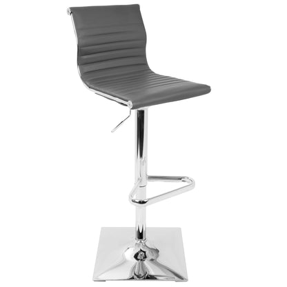 Contemporary Adjustable Barstool with Swivel – Bar Height, White or Dark Gray