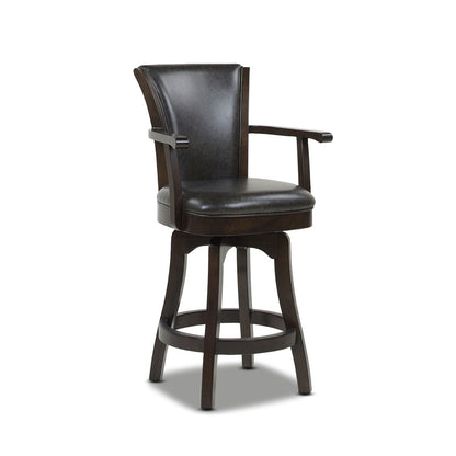 Swivel Counter Height Bar Stool with High Backrest and Solid Hardwood - Multiple Colors