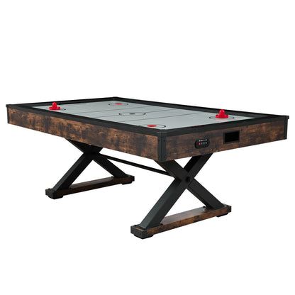 84" Rustic Arcade Air Hockey Table with Electronic Scoring & Iron X-Legs