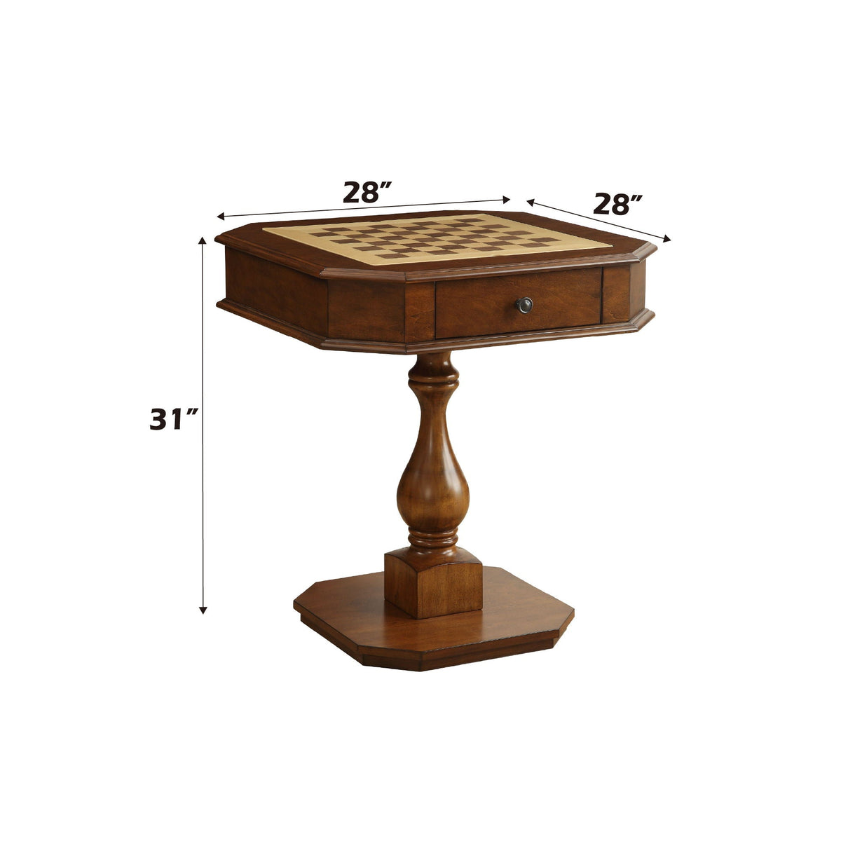 3-in-1 Reversible Chess Checker Game Table with Game Tray - Light Brown
