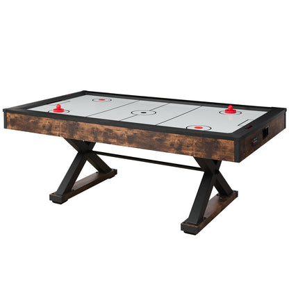 84" Rustic Arcade Air Hockey Table with Electronic Scoring & Iron X-Legs