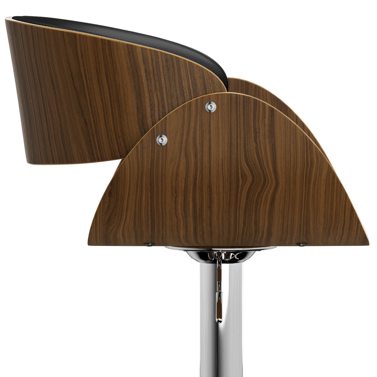 Mid Century Modern Adjustable Swivel Bar Stool with Bentwood Frame - Black, Light Blue, Dark Gray, White