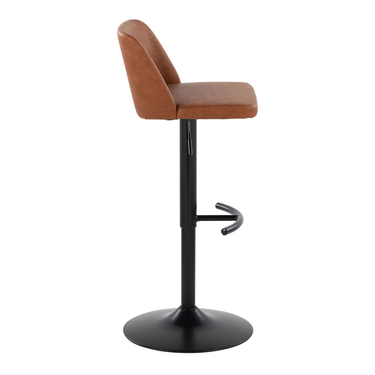 Contemporary Adjustable Bar Stool Set with Rounded T Footrest - Multiple Colors