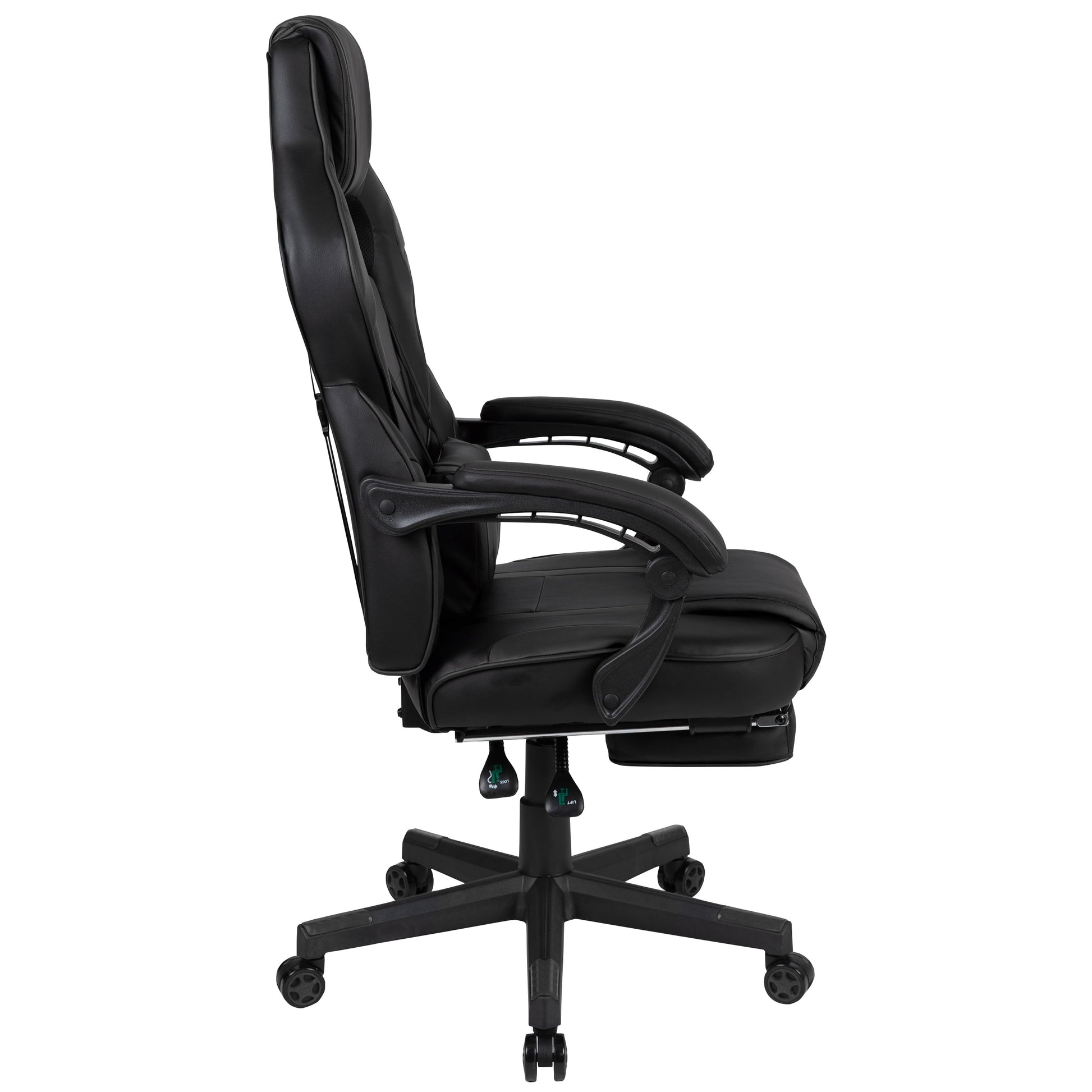 Black Ergonomic Gaming Chair -Recline Back/Arms, Footrest, Massaging Lumbar