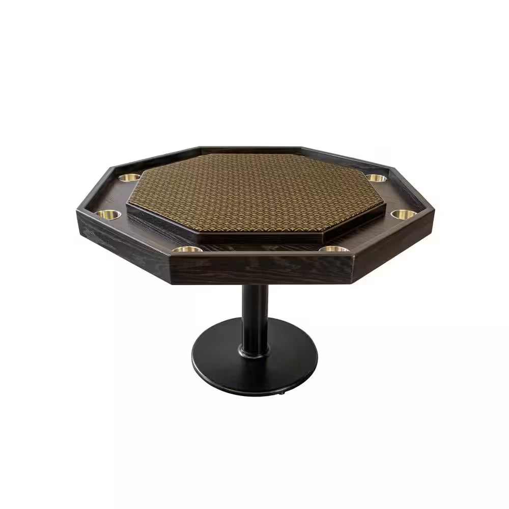 Experience Ultimate Gaming with the Lost Mill Mocha Oak 8-Station Poker Table