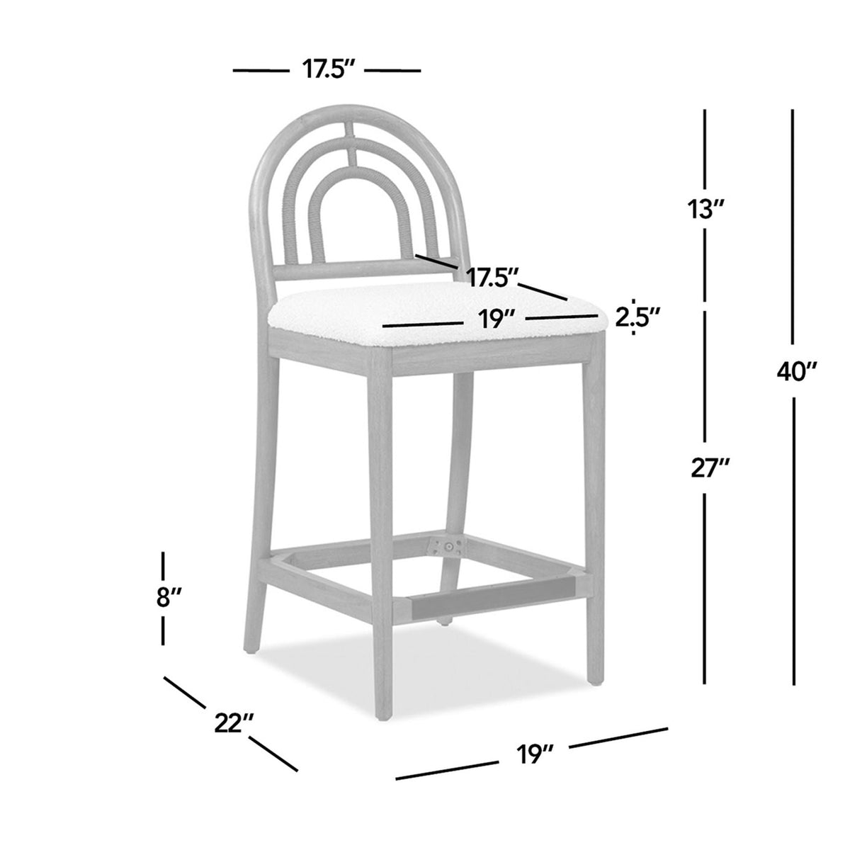 Curved Back Cane Bar Stools with Natural Cane Webbing - Black or White