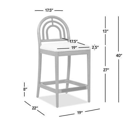 Curved Back Cane Bar Stools with Natural Cane Webbing - Black or White