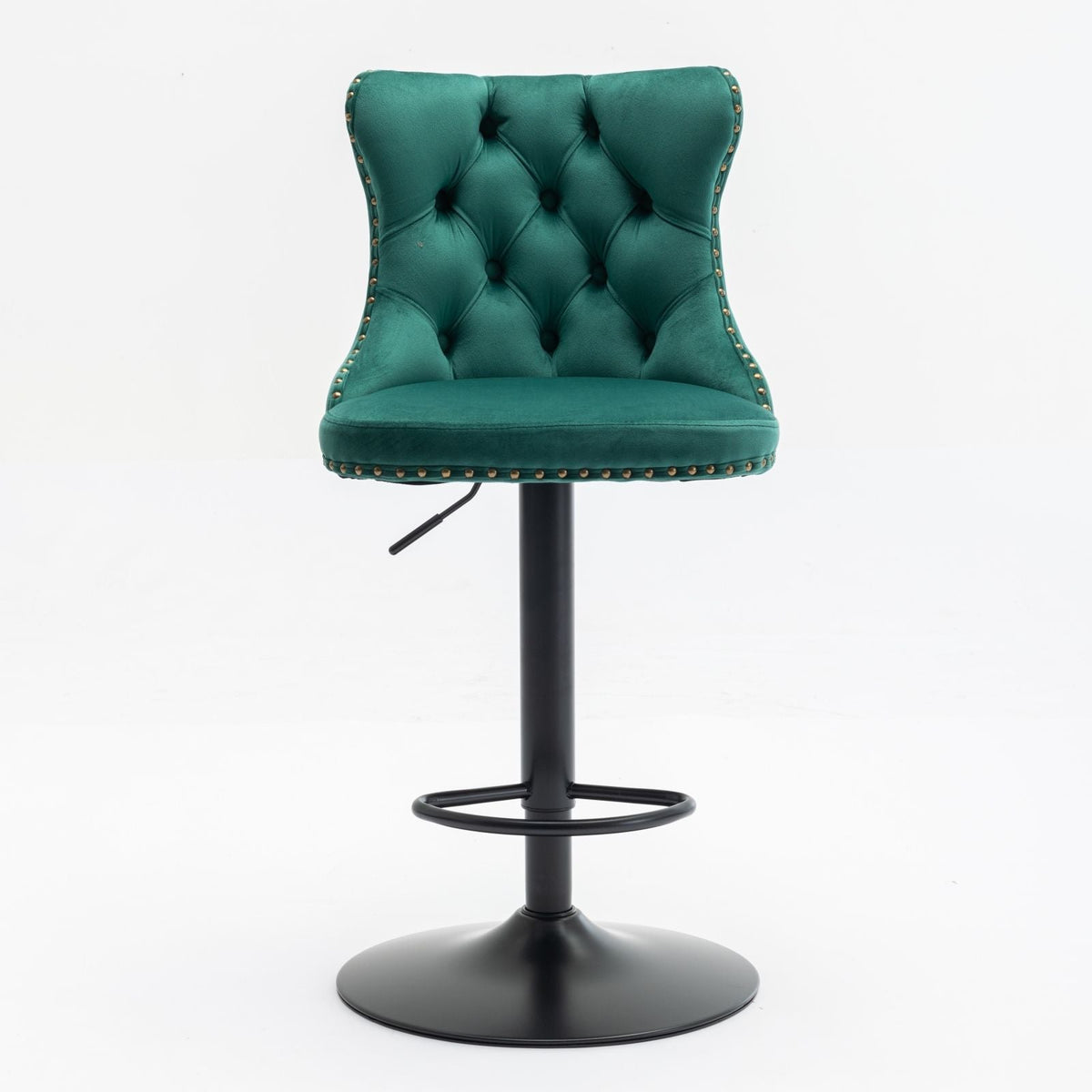 Modern Adjustable Swivel Barstools with Tufted Back - Multiple Colors (Set of 2)