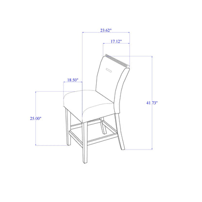 Gray Bar Stool Set of 2 with Padded Seat - Ariya