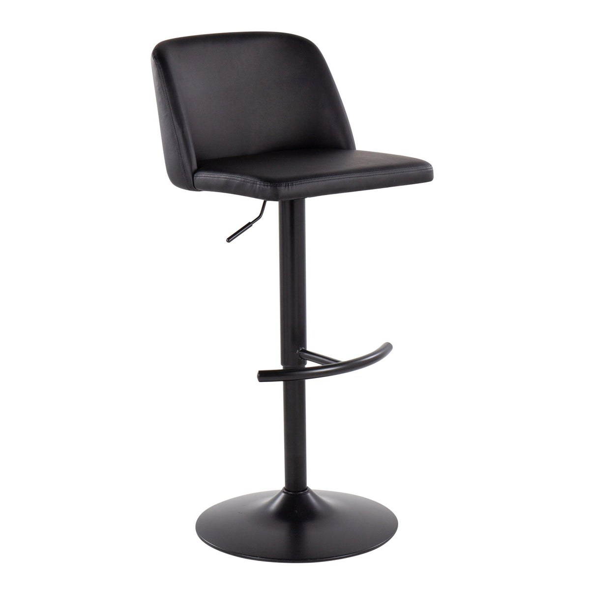 Contemporary Adjustable Bar Stool Set with Rounded T Footrest - Multiple Colors
