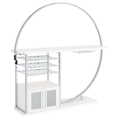 Risley 2-door Circular LED Wine Cabinet White High Gloss