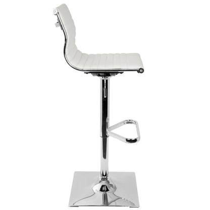 Contemporary Adjustable Barstool with Swivel – Bar Height, White or Dark Gray