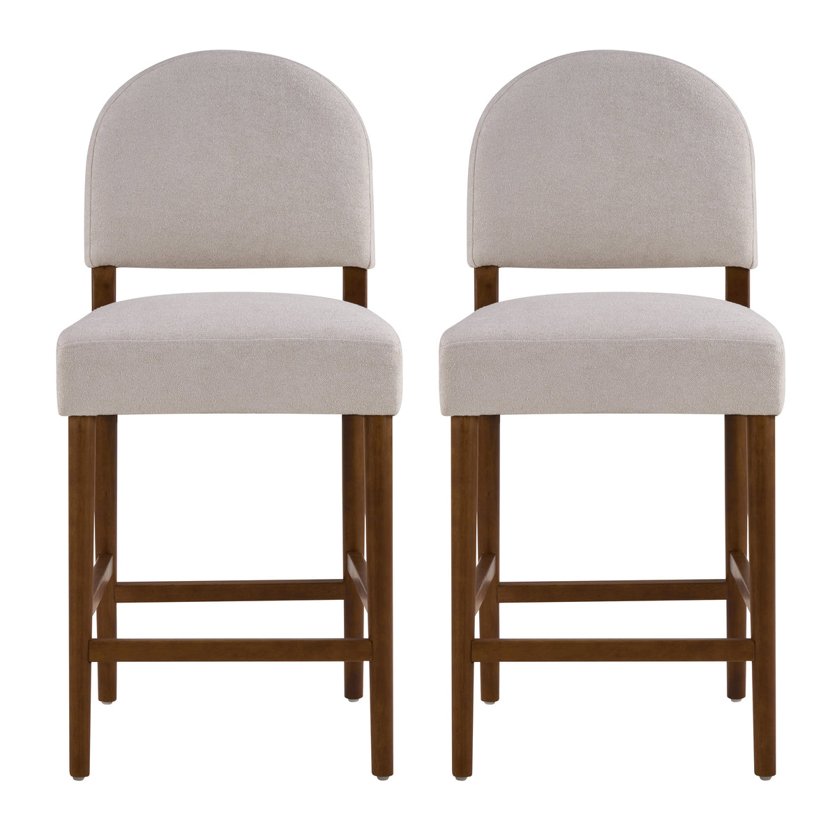 26-Inch Seat Height Bar Stool with Light Gray Fabric - Light Gray