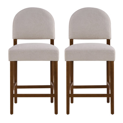 26-Inch Seat Height Bar Stool with Light Gray Fabric - Light Gray