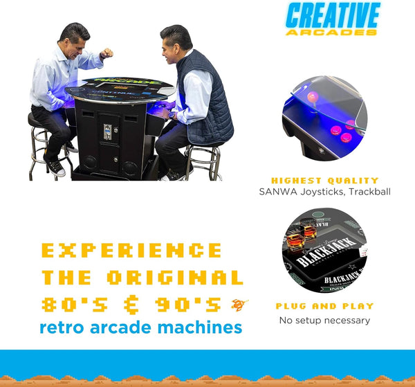 Classic 60-in-1 Game Retro Arcade Cocktail Machine - 2 Player