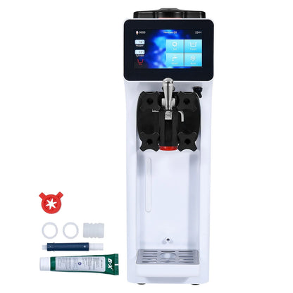 Commercial Ice Cream Machine 2.7-4Gal/10-15L/H 4L Hopper Single Flavor Countertop Soft Serve Ice Cream Maker Auto Clean Pre-Cooling