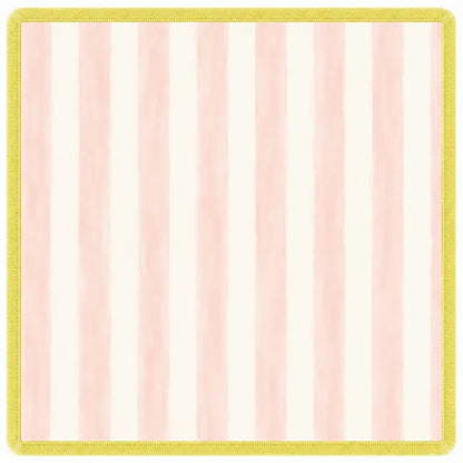 Cabana Mahjong Mat - Pink & Ivory with Citrus Fringe