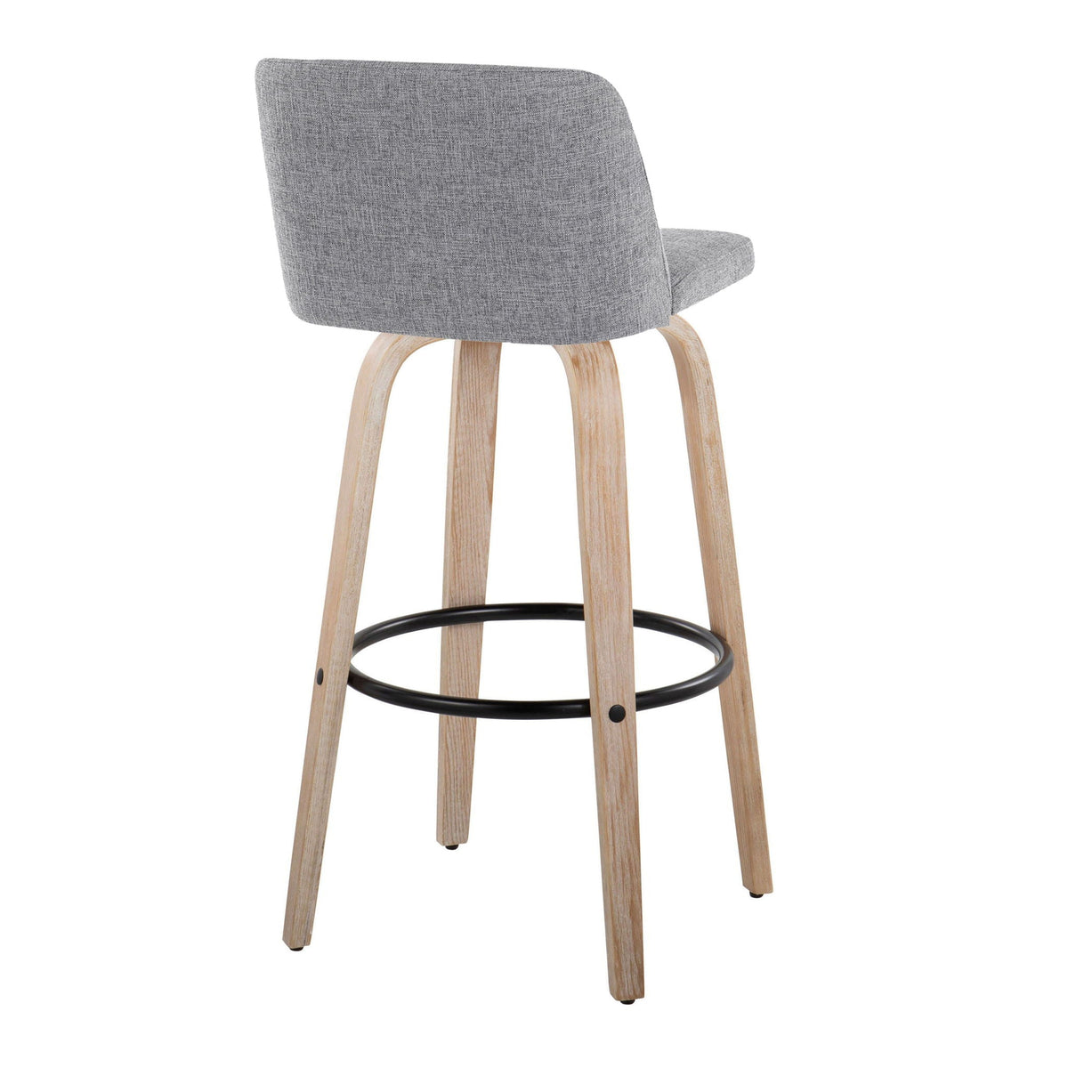 Mid-Century Modern Fixed Height BarStool Set with Swivel Footrest - Multiple Colors