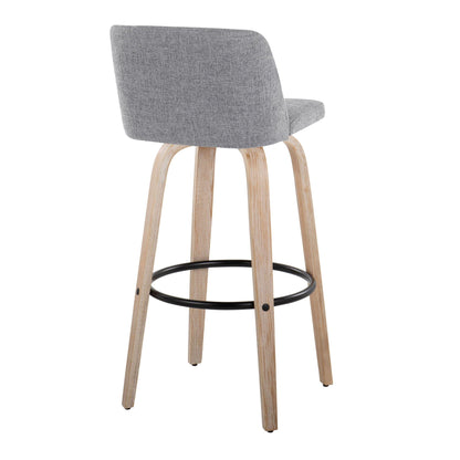 Mid-Century Modern Fixed Height BarStool Set with Swivel Footrest - Multiple Colors