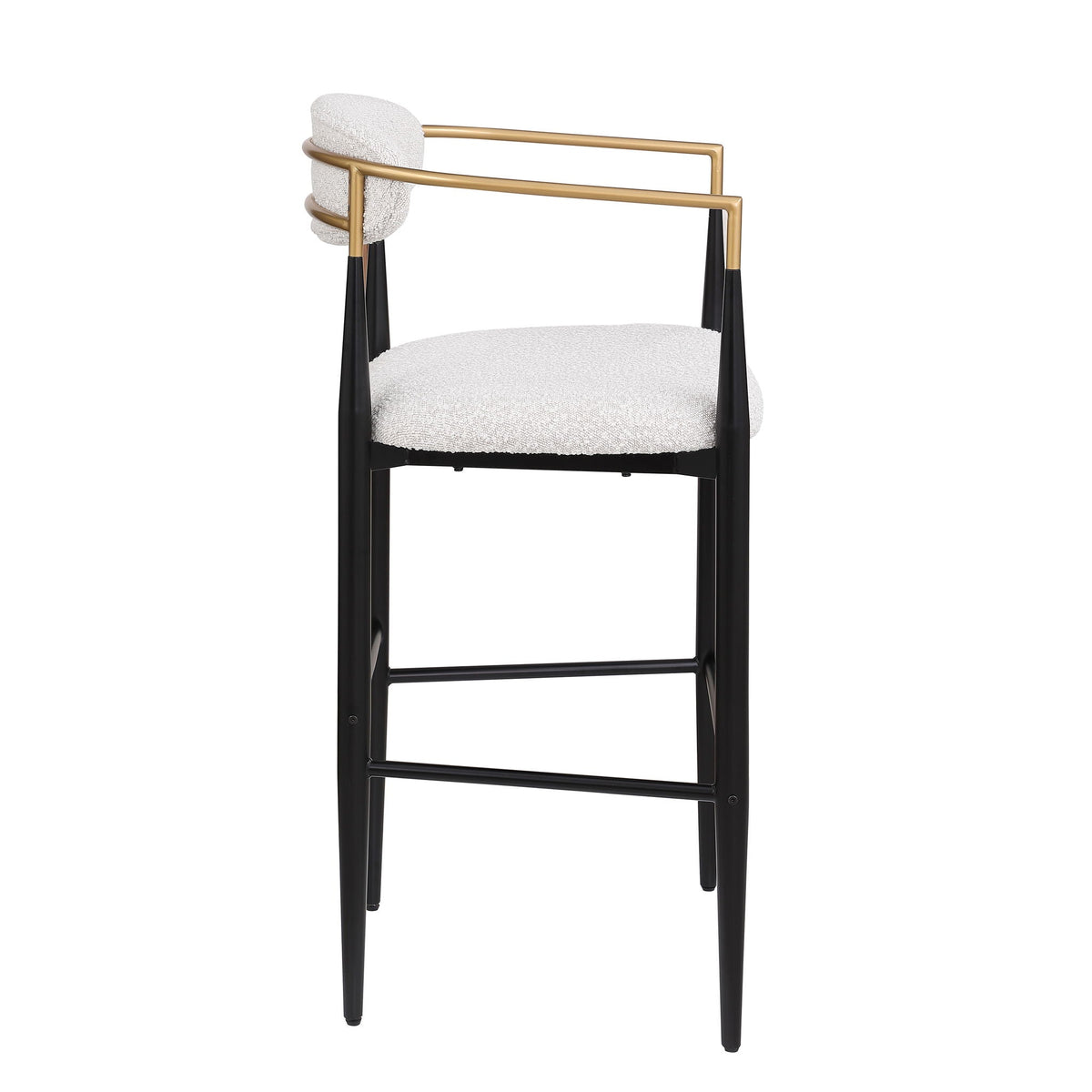 Upholstered Bar Stools with Backs for Kitchen Island - Set of 2 - Beige