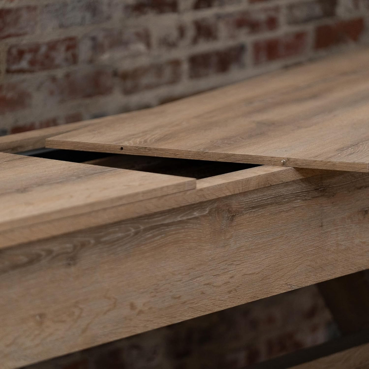 LED Shuffleboard with Contemporary Buffet Top - Illuminated LED Rails and Two-Piece Leaf Design