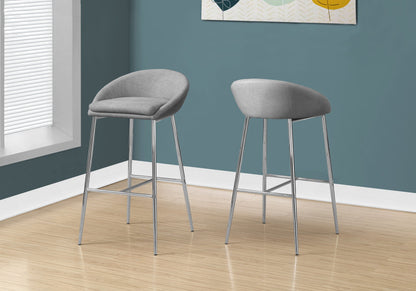 Gray Bar Height Bar Stool Set of 2 with Fabric Upholstery - Dark Gray