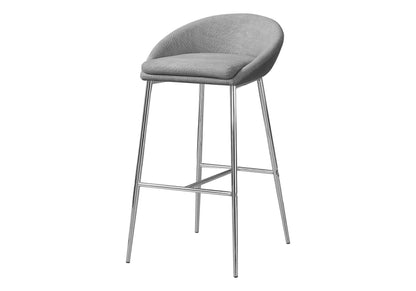 Gray Bar Height Bar Stool Set of 2 with Fabric Upholstery - Dark Gray