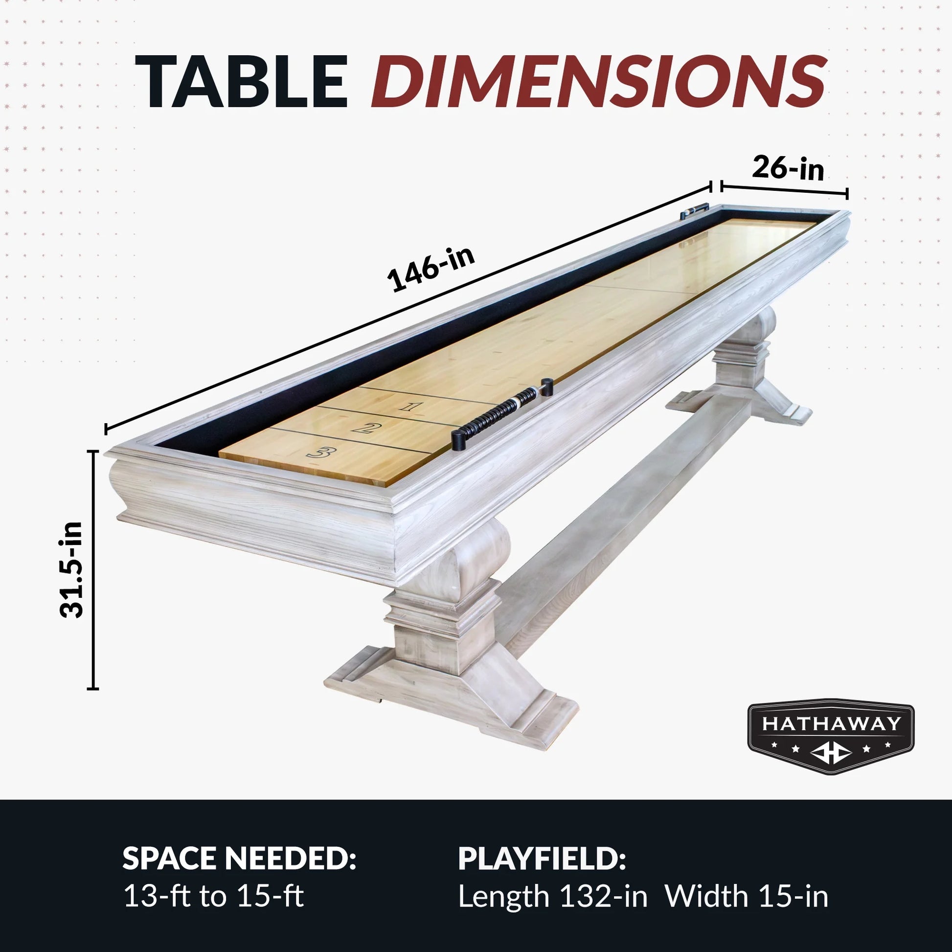 Montecito 12-Ft Shuffleboard Table - Driftwood