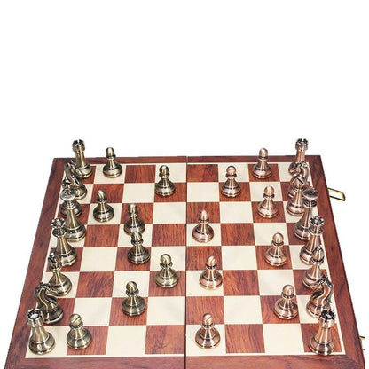 Large-sized Metal Chess Set With Acrylic Pieces