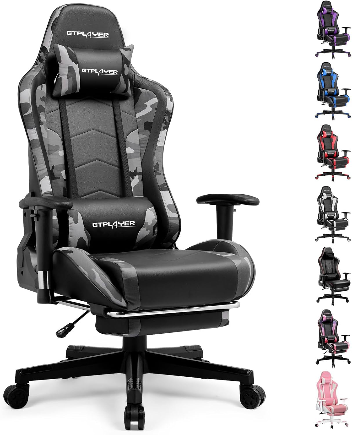 Gaming Chair with Footrest Speakers Video Game Chair Bluetooth Music Heavy Duty Ergonomic Computer Office Desk Chair