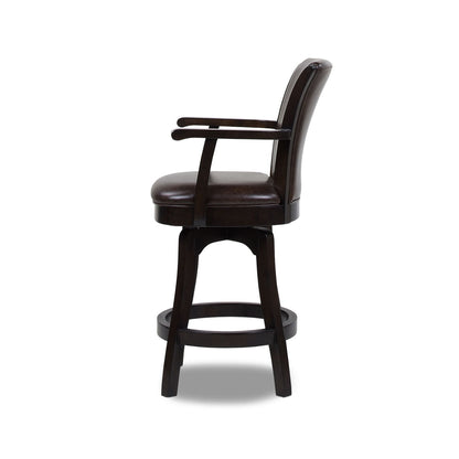 Swivel Counter Height Bar Stool with High Backrest and Solid Hardwood - Multiple Colors