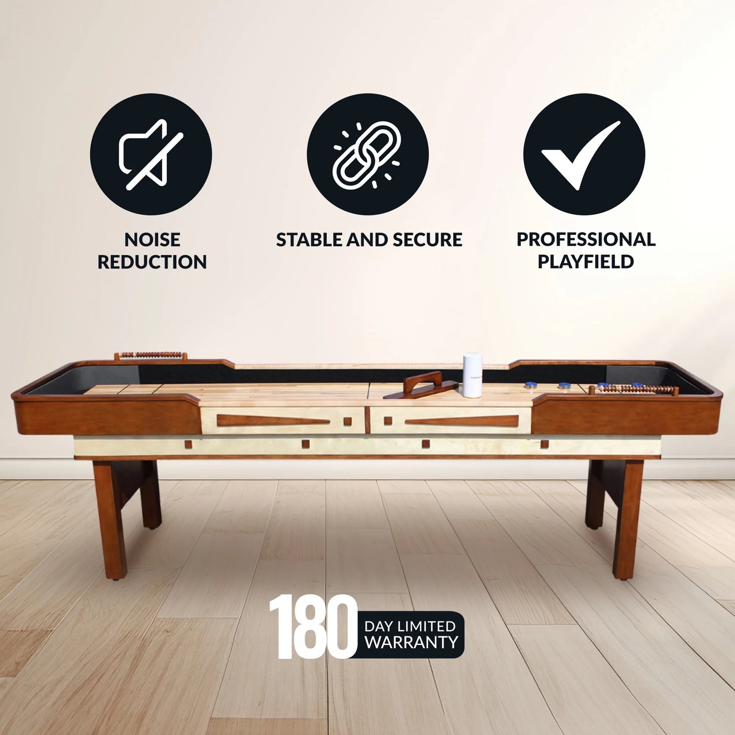 Premium 12-Ft Merlot Shuffleboard Table for Ultimate Game Room Fun