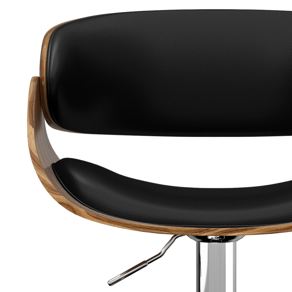 Mid Century Modern Adjustable Swivel Bar Stool with Bentwood Frame - Black, Light Blue, Dark Gray, White