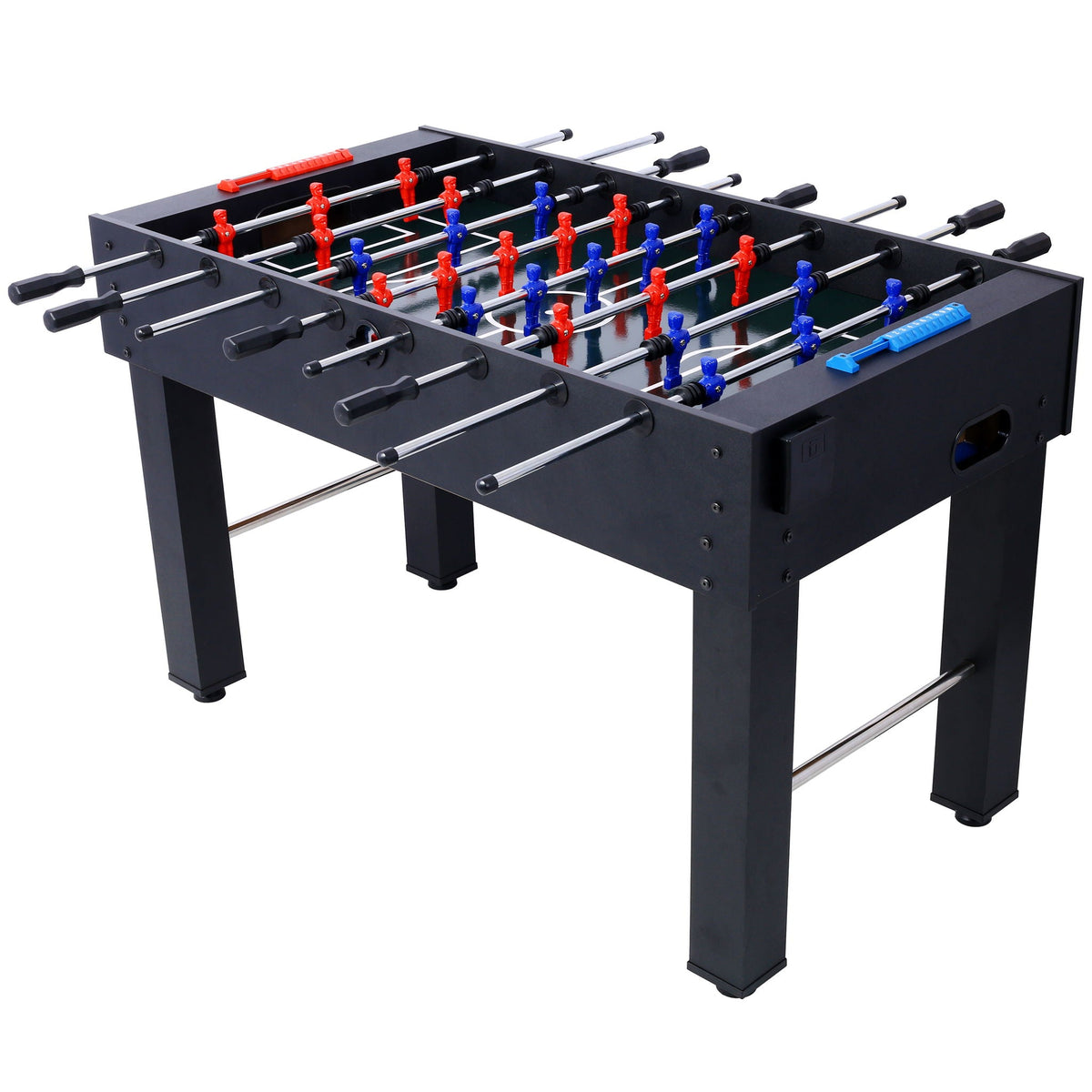 Hurricane Foosball Table with Steel and Wood Construction - Yellow, Black, or Light Brown
