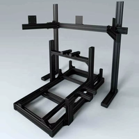 Factory Price Black Anodized Gaming Driving Sim Racing Rig Cockpit Aluminum Gaming Simulator with Single Triple Monitor Stand