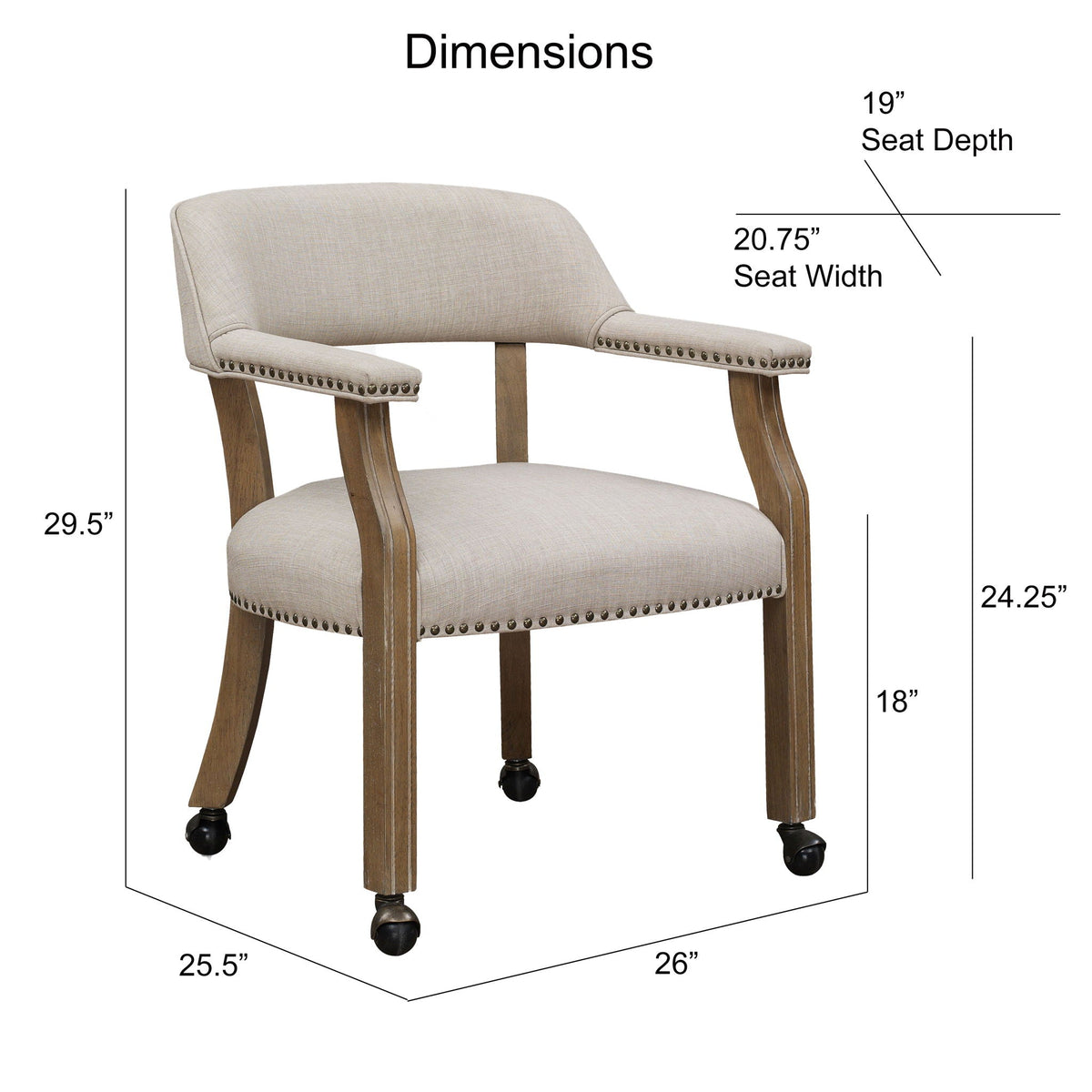 Dining or Game Room Chair with Casters