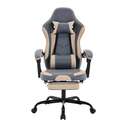 Ergonomic Gaming Chair with Massage Lumbar Support & Footrest