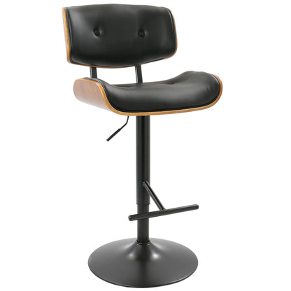 Mid-Century Modern Adjustable Barstool with Swivel - Black, White, Dark Gray