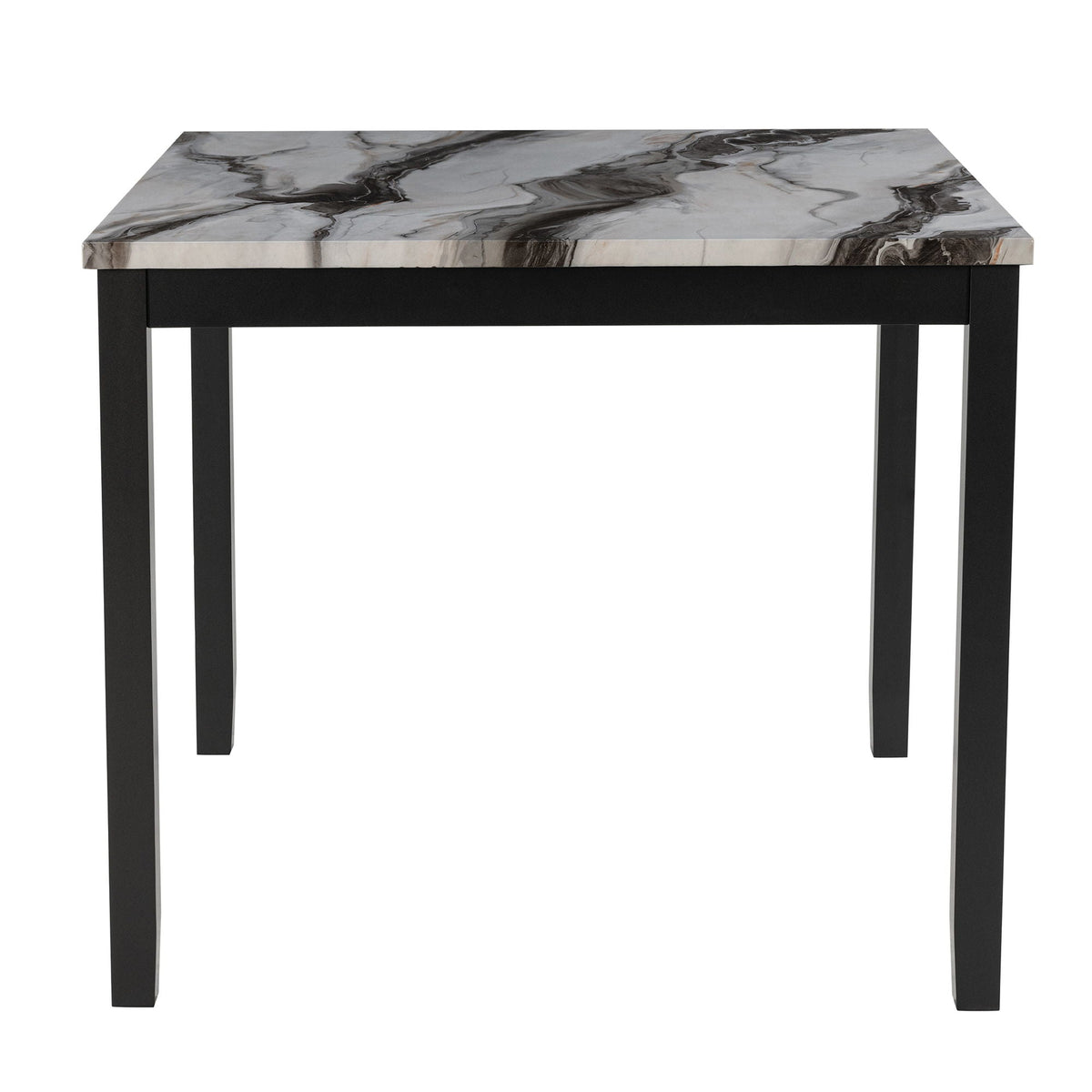 Espresso Bar Table And 4 Bar Stools Set with Velvet-Like Upholstery - Espresso / White