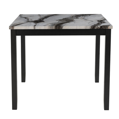 Espresso Bar Table And 4 Bar Stools Set with Velvet-Like Upholstery - Espresso / White