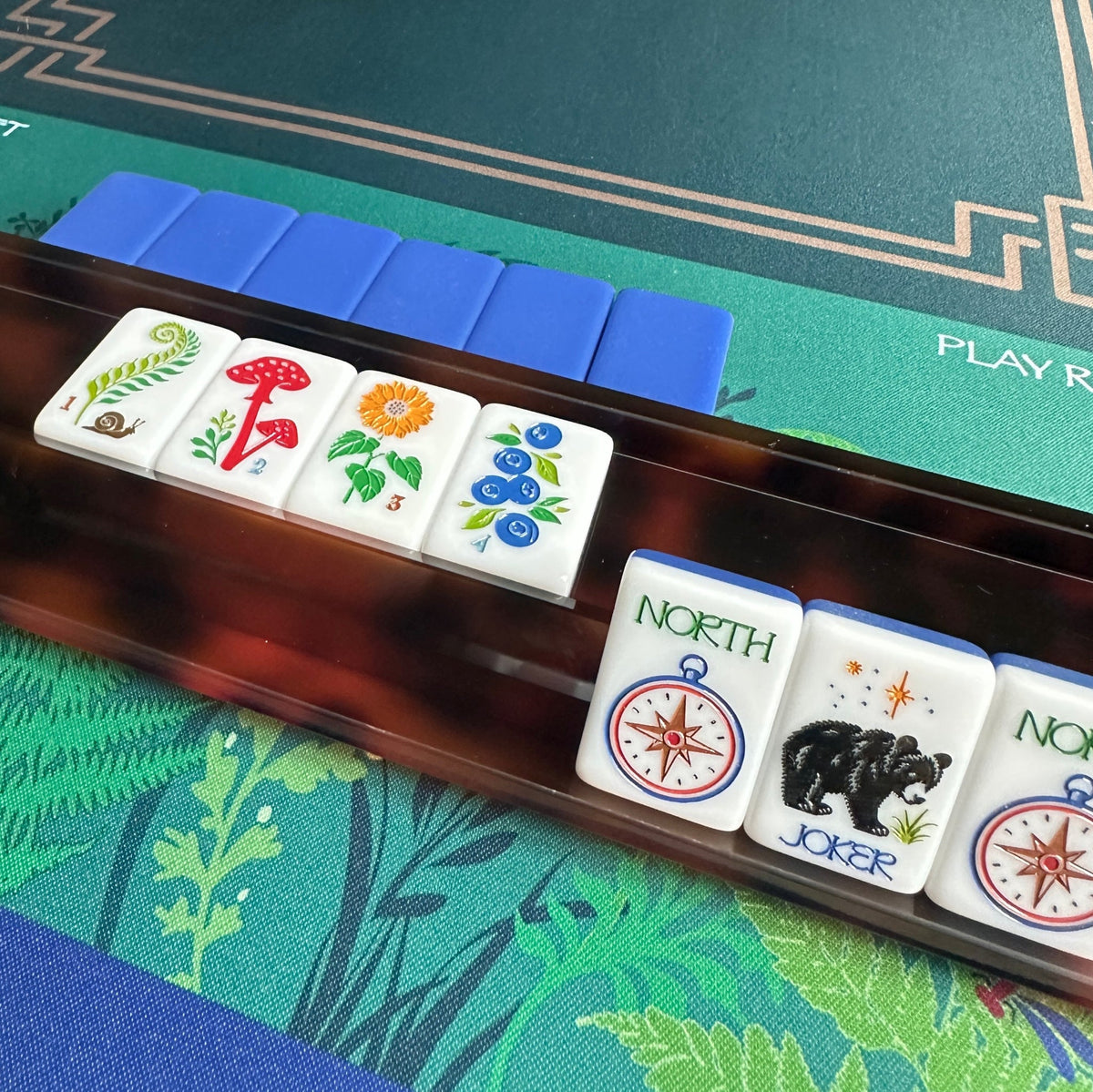 Tortoiseshell Straight Edge Mahjong Racks