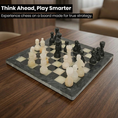Black Onyx Chess Set 12 Inches - Premium Quality