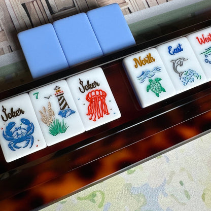 Tortoiseshell Straight Edge Mahjong Racks